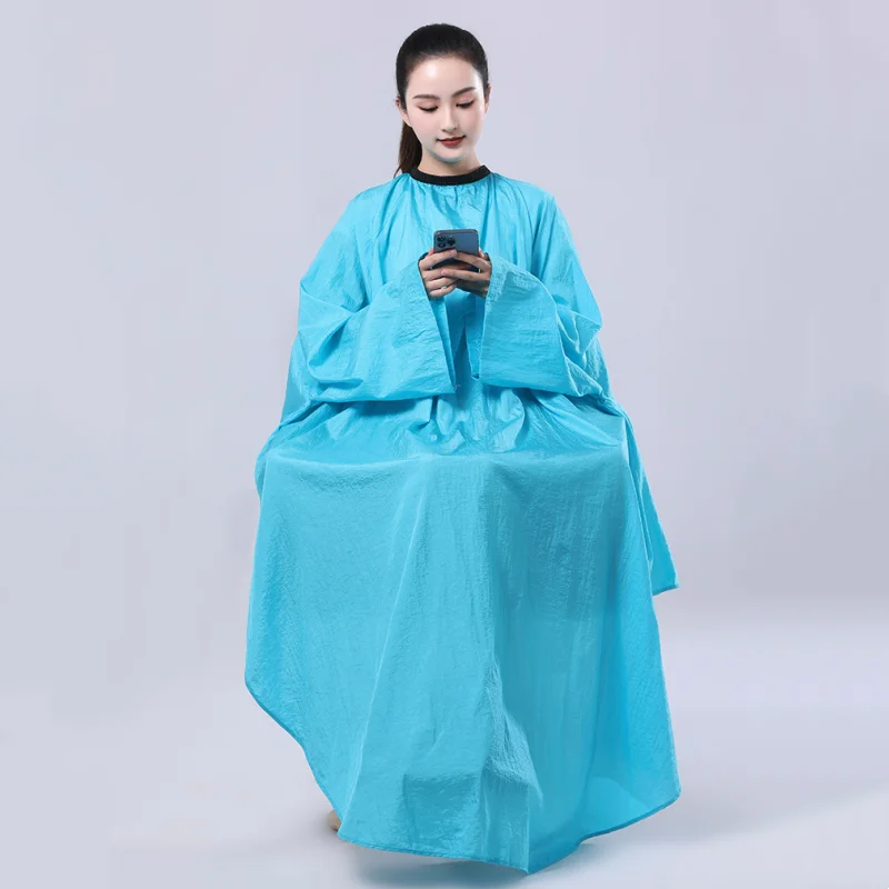 

Summer Hair Cutting Cloak Thin Style Barber Haircut Cape Hair Salon Breathable Hairdressing Wrap Long Sleeves Hairdresser Robe