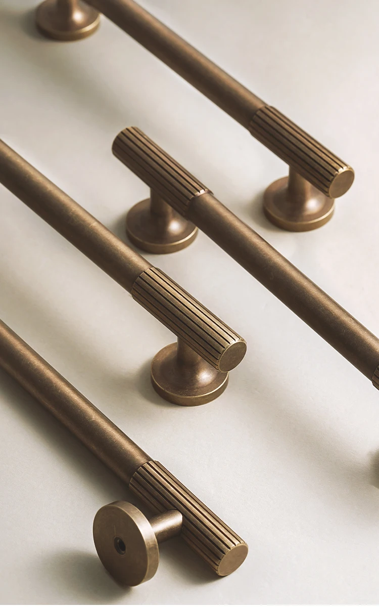 Dooroom Messing-Möbelgriff, Retro-Streifenknopf für Schrank, Kleiderschrank, Schminktisch, Schuhschrank, Schublade, Kommode, Großhandel verfügbar – Detail 12
