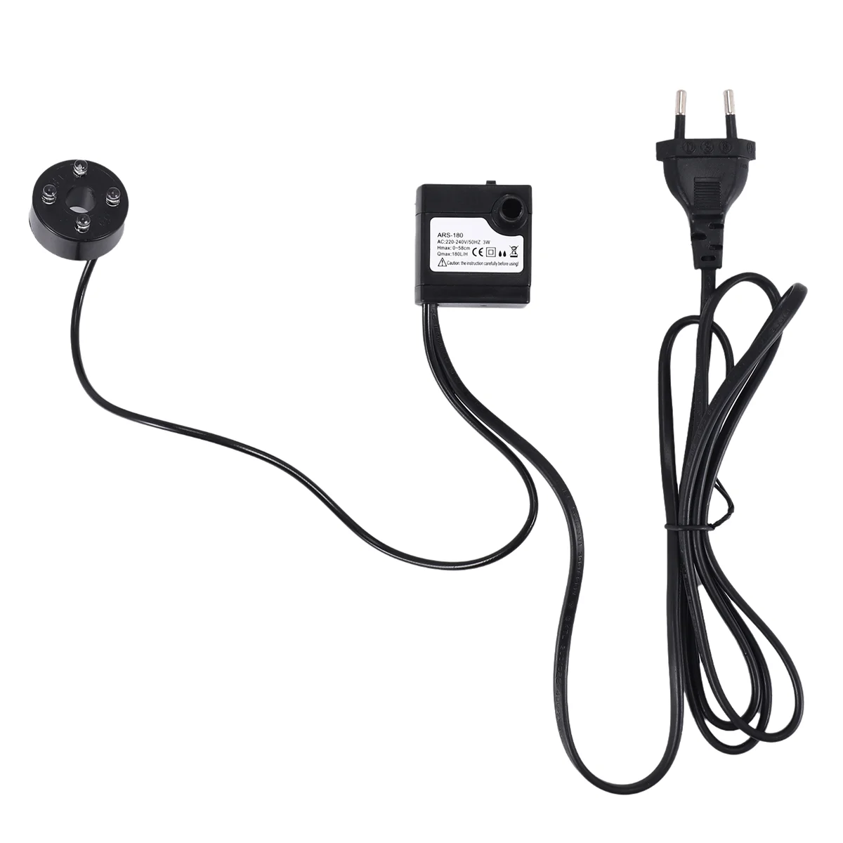 A9oP- 3W Submersible Water Pumps with 4-LED Light Pump Aquarium Fountain Fish Pond Tank EU Plug