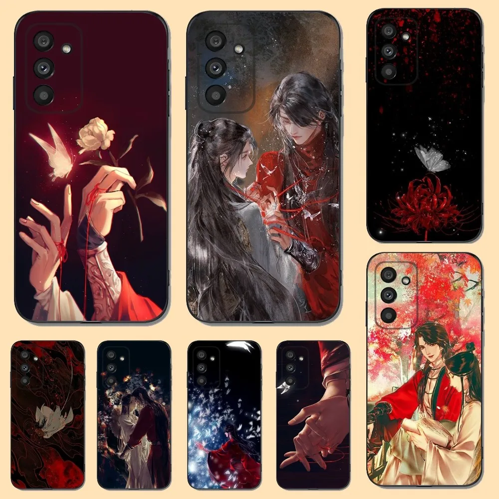 Heaven Official Blessing TGCF Etui na telefon do Samsung S23,22,21FE 20,10lite 9,8,5plus 6,7edge Note20,20ultra Black Silicone