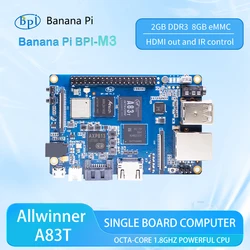 Banana Pi BPI-M3 Allwinner A83T Octa-core Processor Motherboard 2GB LPDDR3 8GB eMMC Linux Raspberry Pi SBC Single Board Computer