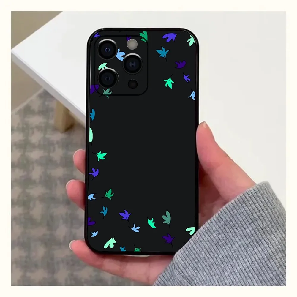 Heartstopper Leaves Cover Phone Case For Apple iPhone 15,14,13,12,11,Pro,X,XS,Max,XR,Plus,Mini Soft Black Cover