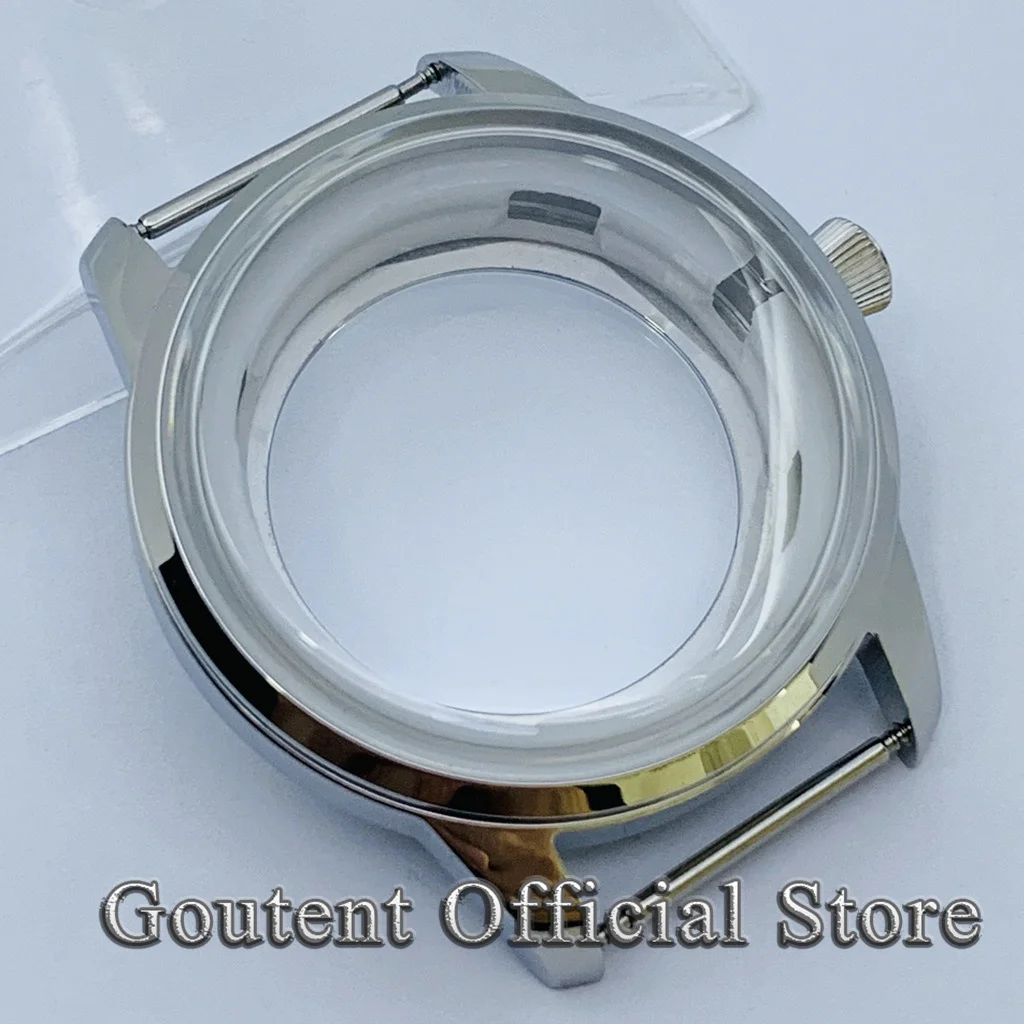 Goutent 40.5mm Silver Bubble Dome Glasss Watch Case Transparent Back Fit NH35 NH36 Automatic Movement Modification Attachment