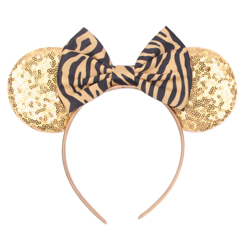 Niedliche Haarbänder mit Mausohren und Leopardenmuster für Mädchen, Babys und Frauen, mit Pailletten und 5 cm Schleifen, Haaraccessoires für Erwachsene, Haarbänder, Geschenk für Kinder. – Detail 9