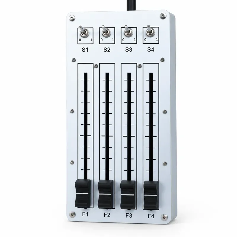 MIDI CC Controller 4 Push Buttons 4 Switches 100mm Sliding Fader USB Interface for Computer Music Production Software DAW