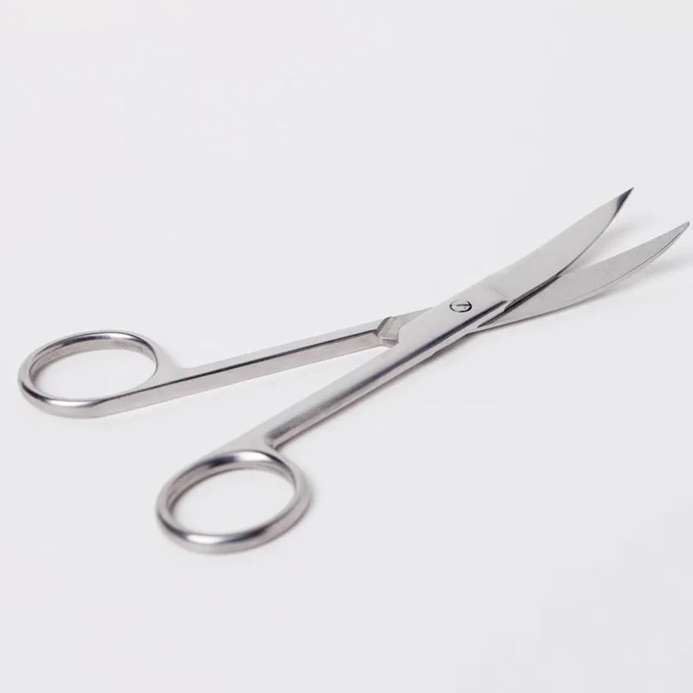 14cm Dual Eyelid Tape Scissors Stainless Steel Eyebrow Makeup Scissors Curved Precise Small Cutting Tool