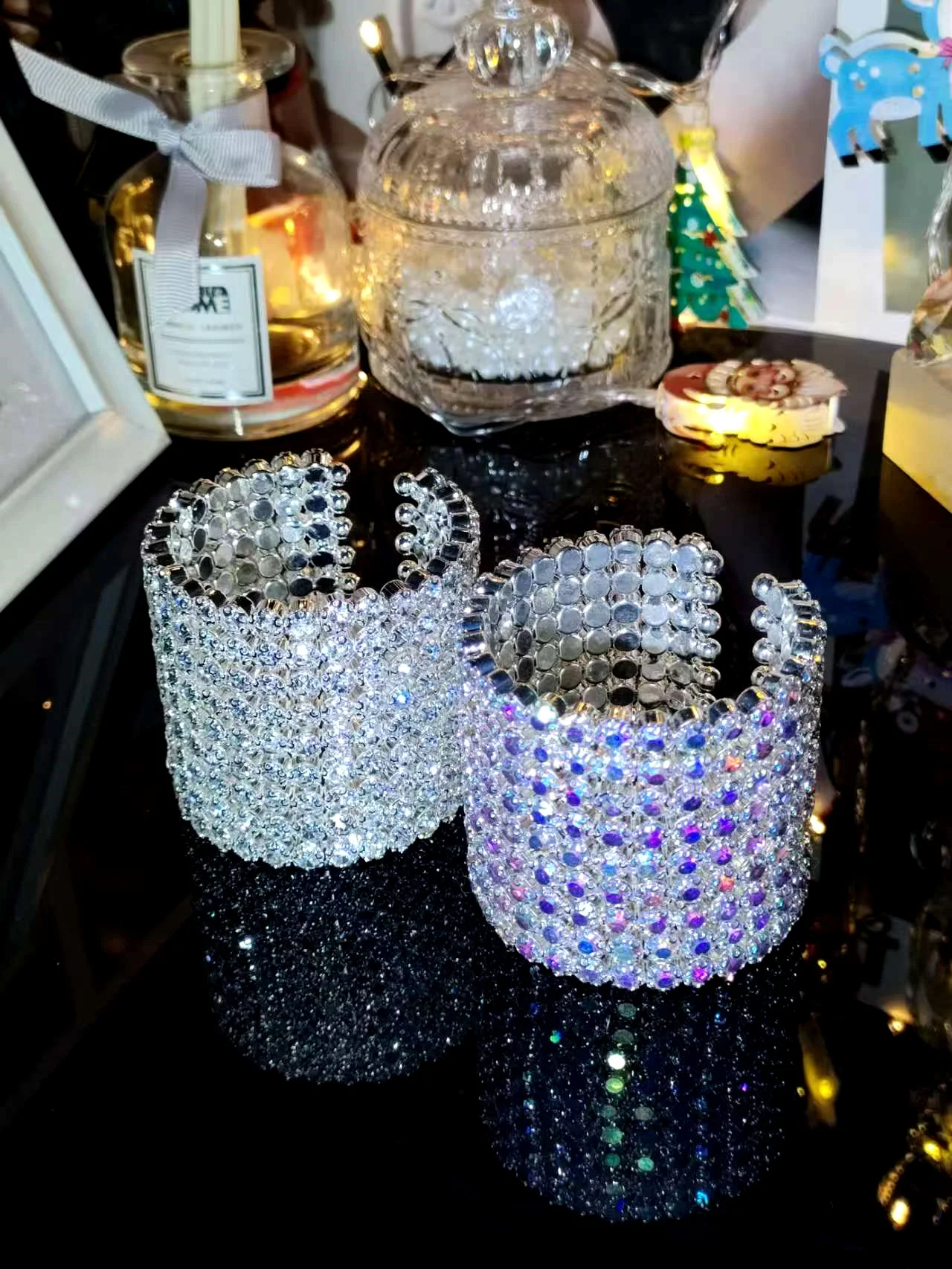 Sparkle Multicolor Rhinestone Stackable Stretch Bracelets for Women  Bridal Sparkly Wedding Strand Tennis Bracelet Set