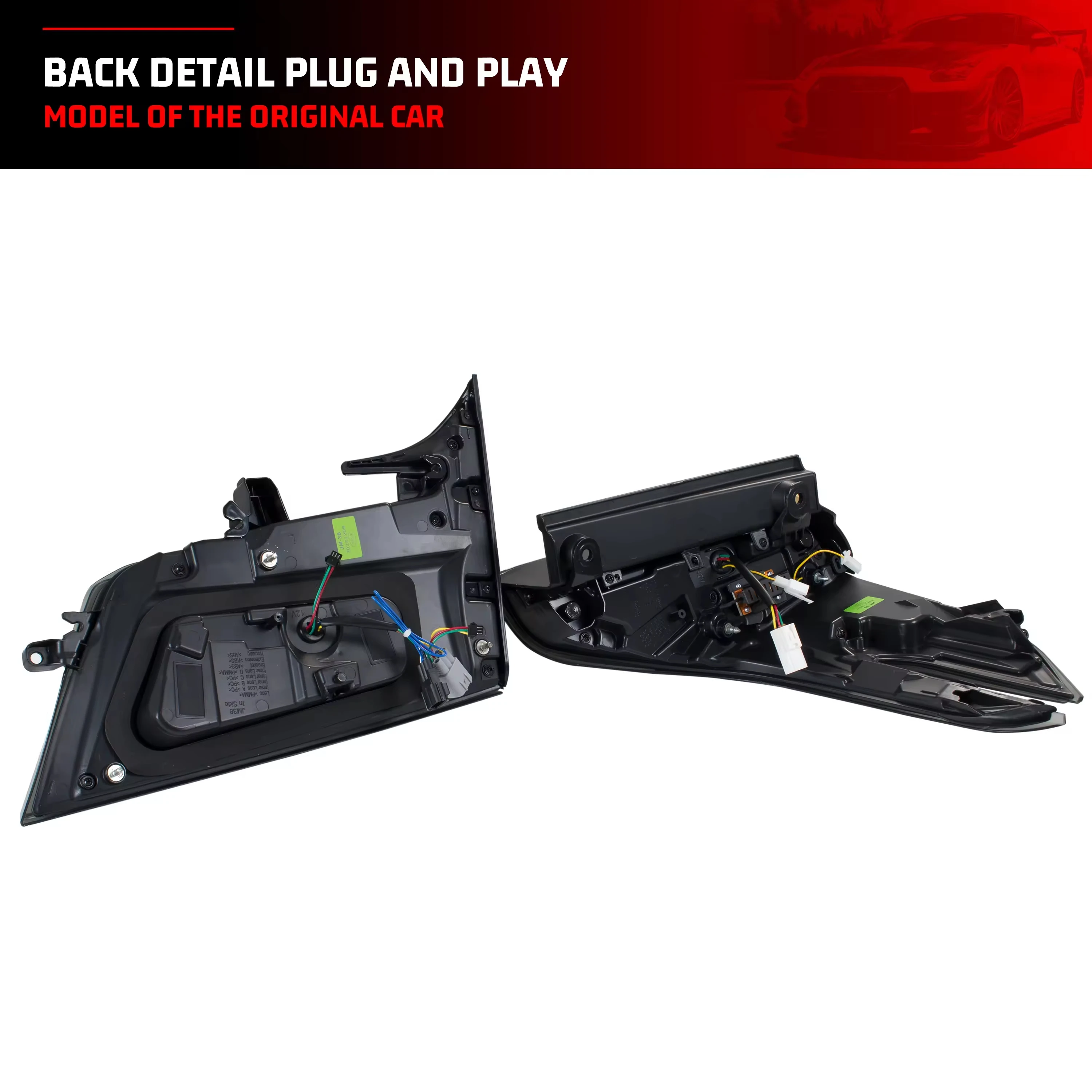 السيارات الخلفي الخلفي سبويلر مصباح 2015-2018 2019-2023 سنة الدخان الأحمر 12 فولت مصباح ليد خلفي ل 'تويوتا ألفرد VELLFIR 30 سلسلة 35 سلسلة