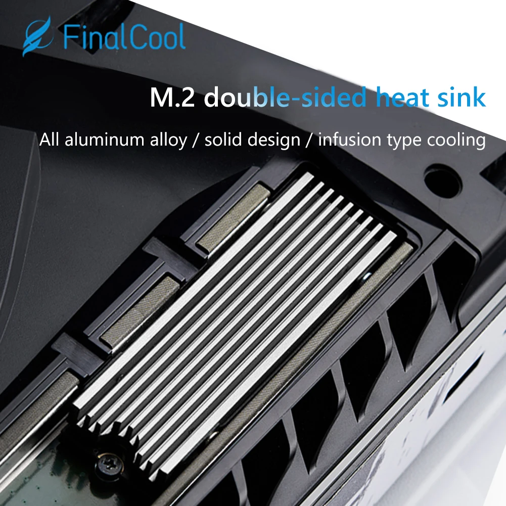 M.2 2280 SSD Heatsink Cooler M2 NVME NGFF SSD Solid-state Drive Heat Sink Aluminum Radiator with Silicone Thermal Pad for PC PS5