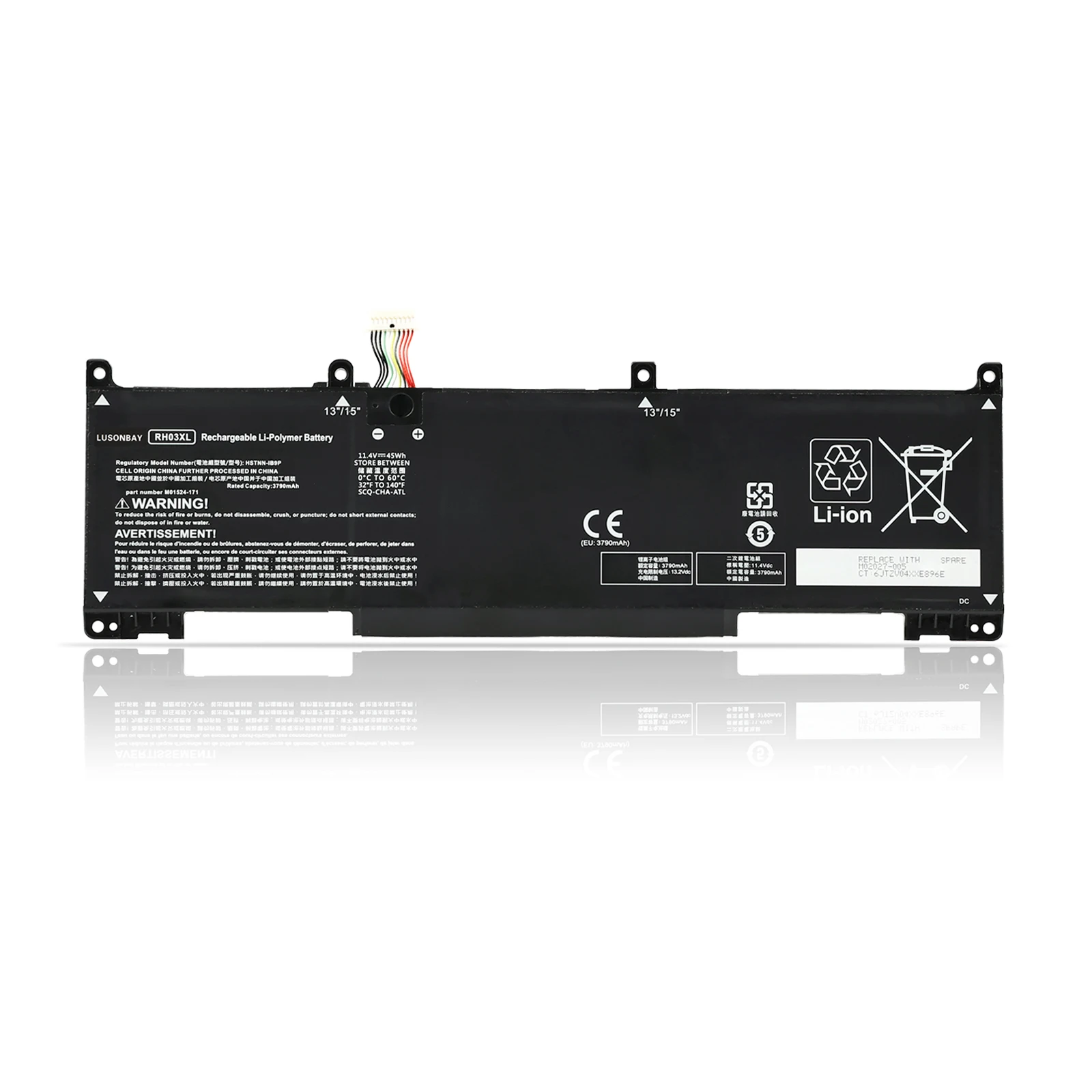 

LUSONBAY RH03XL Laptop Battery For HP ProBook 430 440 450 630 640 G8 Series HSTNN-DB0B UB7X IB9P IB9Q OB1T M01524-2B1 45Wh