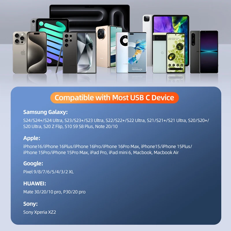 CABLETIME USB C a Dual USB C Adaptador de cargador y auriculares 2 en 1 PD 60W Cargador rápido Adaptador de aluminio Hi-Fi para IPhone HUAWEI