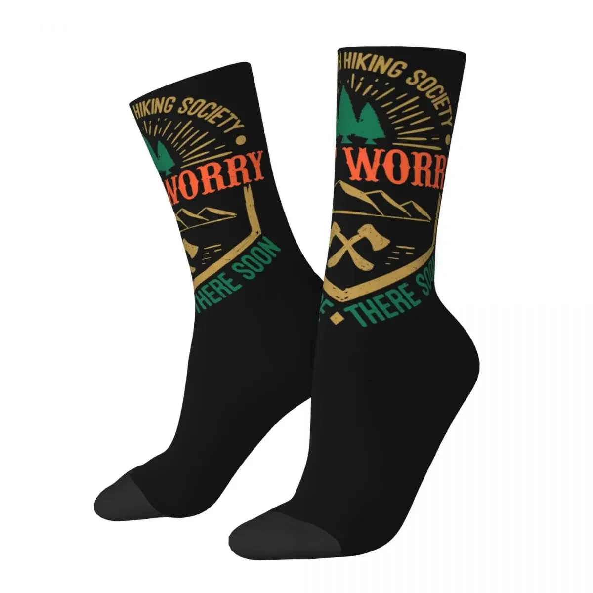 Happy Funny Men Socks Hiking Society Hike Sport Merch Super Soft Funny Moutain Camp Socks Spring Autumn Winter Best Gifts