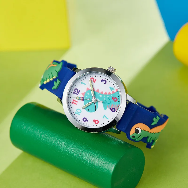 Children Cartoon Dinosaur Watches Silicone Waterproof Quartz Wristwatch Birthday Gift Kid Girl Boy Study Time Watch Reloj Montre