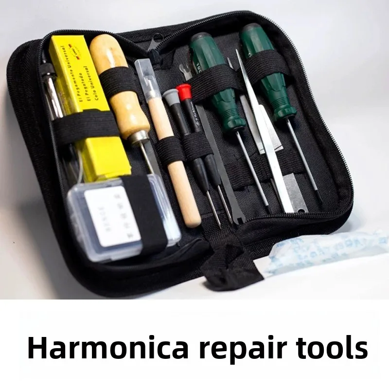 28-Hole Harmonica Repair Tool Kit with Screwdriver Tuning File Windsaver Valves  Glue for Chromatic Diatonic Tremolo