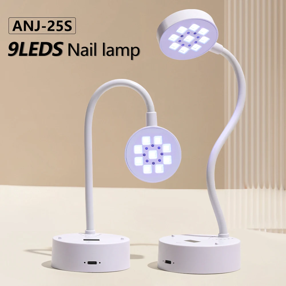 YIKOOLIN LED مجفف الأظافر الأشعة فوق البنفسجية هلام مسمار مصباح قابلة للشحن التحكم باللمس التجفيف السريع 360 °   مصباح طاولة قابل للانحناء لفن الأظافر