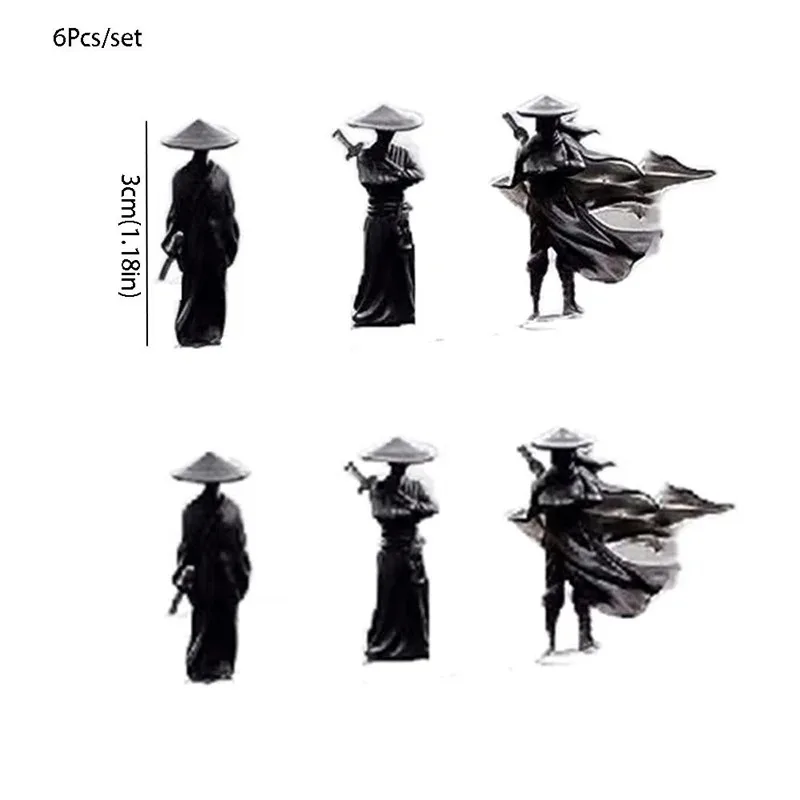 6 قطعة/المجموعة البسيطة جيانغهو المبارز تمثال اكسسوارات ديكور العتيقة شخصيات الكرتون نافذة السيارة الجانب مركز وحدة التحكم الحلي