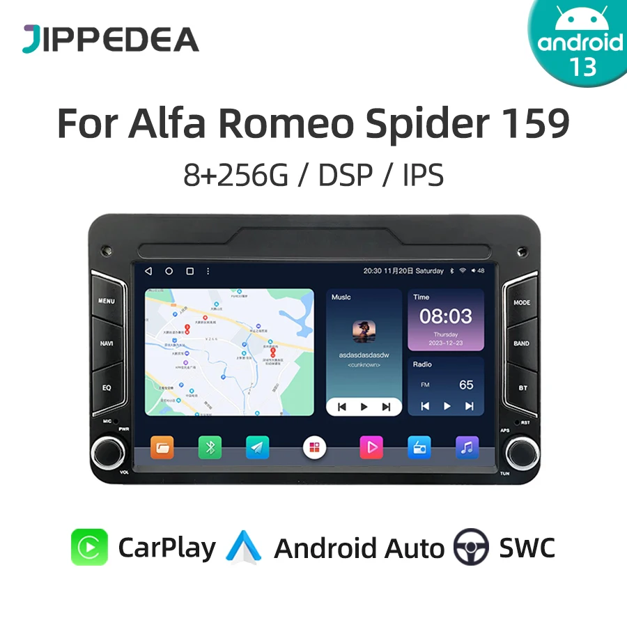 7 \'\'Android 13 CarPlay GPS nawigacja WiFi Radio samochodowe Bluetooth dla Alfa Romeo Spider 159 Brera Sportwagon samochodowy odtwarzacz multimedialny