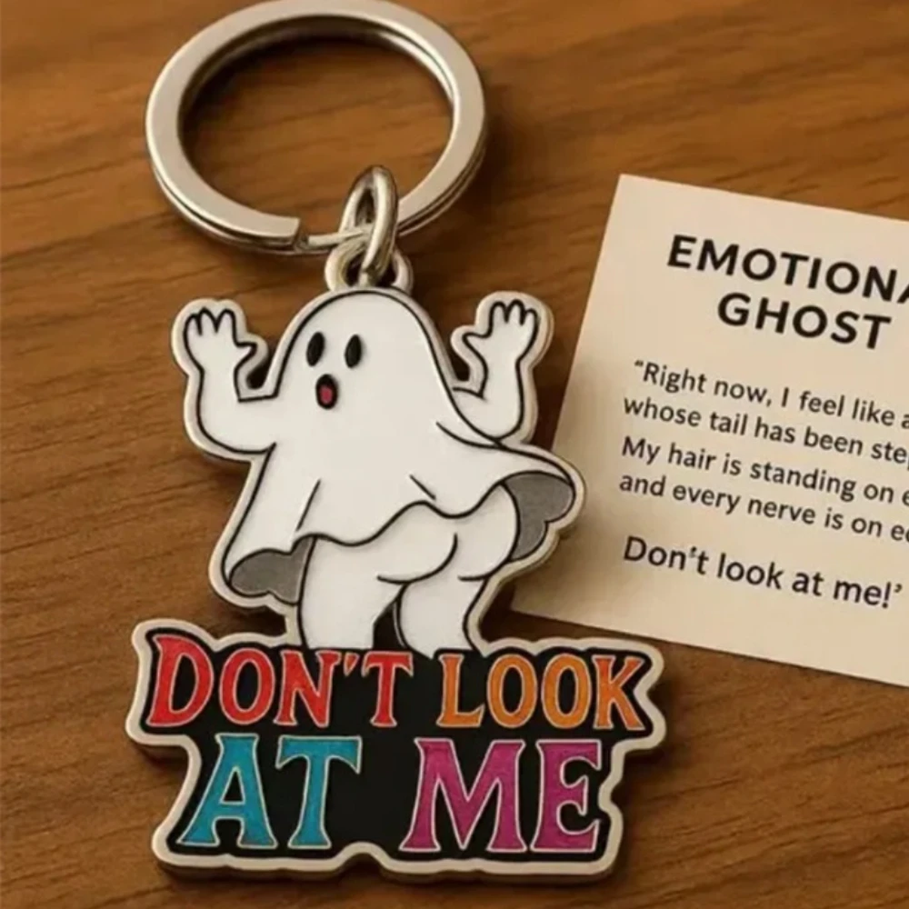 

Halloween Spooky Ghost Cute and Unique Key Pendant Decoration Funny Ghost Keychain Prank Little Gift Pendant Drop Ornaments