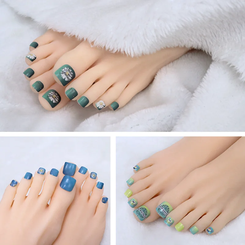 Summer Foot Stickers Full Cover Toenail Polish Decals DIY Adhesive Press On Nails Toe Nail Manicure Slider Pegatinas Para Uñas