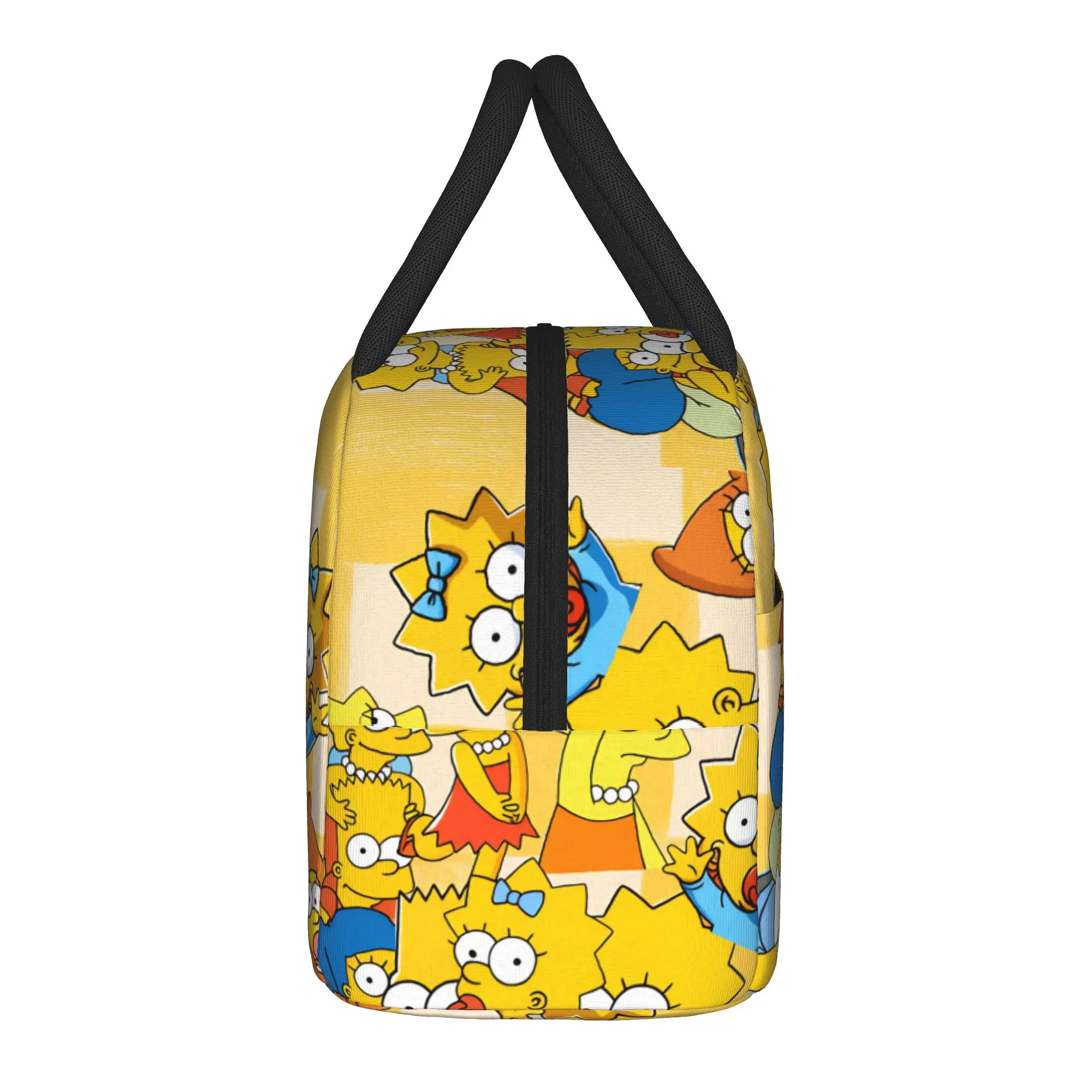 S-Simpsons Family Cartoon Funny Lunch Bag Office Lunch Box Child Cute Thermal Lunch Bags Oxford Portable Insulated Cooler Bag