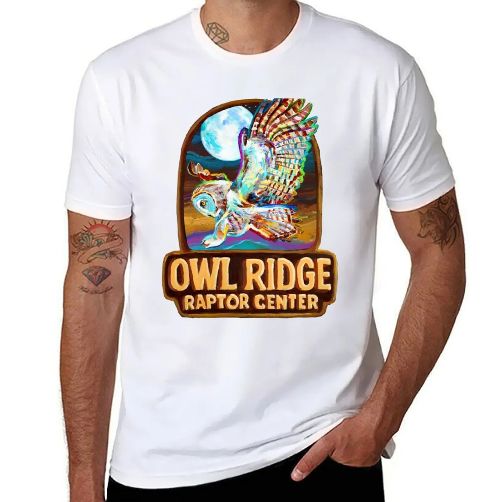 

Owl Ridge Raptor Center Barn Owl T-Shirt t shirt men 100% cotton luxury brand t shirts for man cotton soft T-Shirt