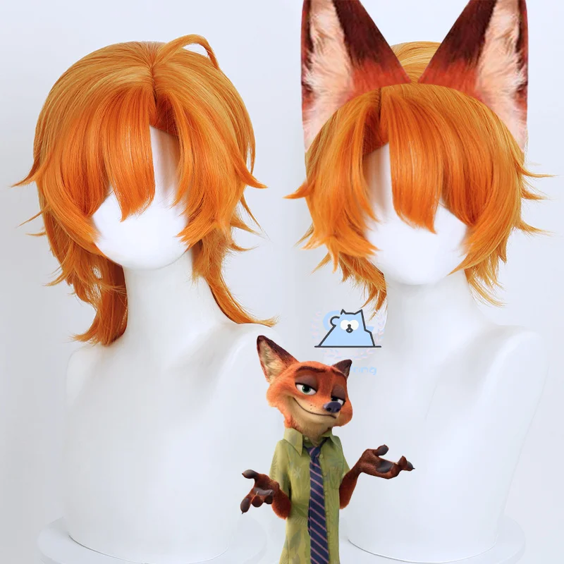 

Cartoon Nick Wilde Cosplay Wig Nicholas Cosplay Wig Orange Short Hair Piberius For Hallowmas Party Adult Stage Role Play Prop