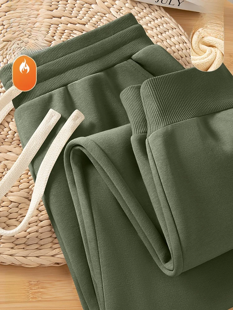 

Men's Fce Lined Thi Casual Pants Winter New Sle Trendy Brand Cuffed Sweatpants Loose Fit Youth ular