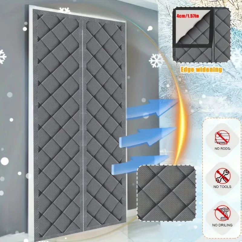 

1pc Winter Warm Door Curtain Windproof and Coldproof Curtains Home Decoration Magnetic Door Curtain Divider for Room Separation