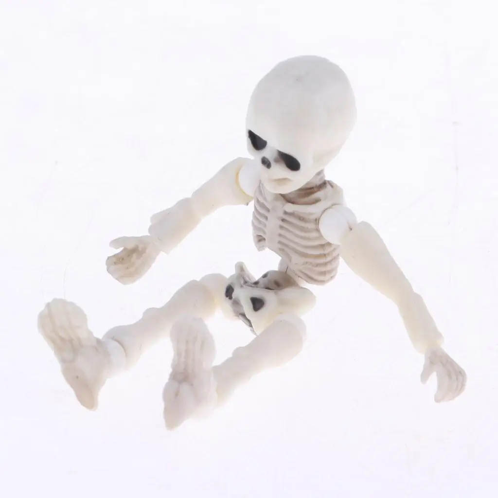 Miniature Skeleton Doll Action Figures Set for Kids' Pretend Play