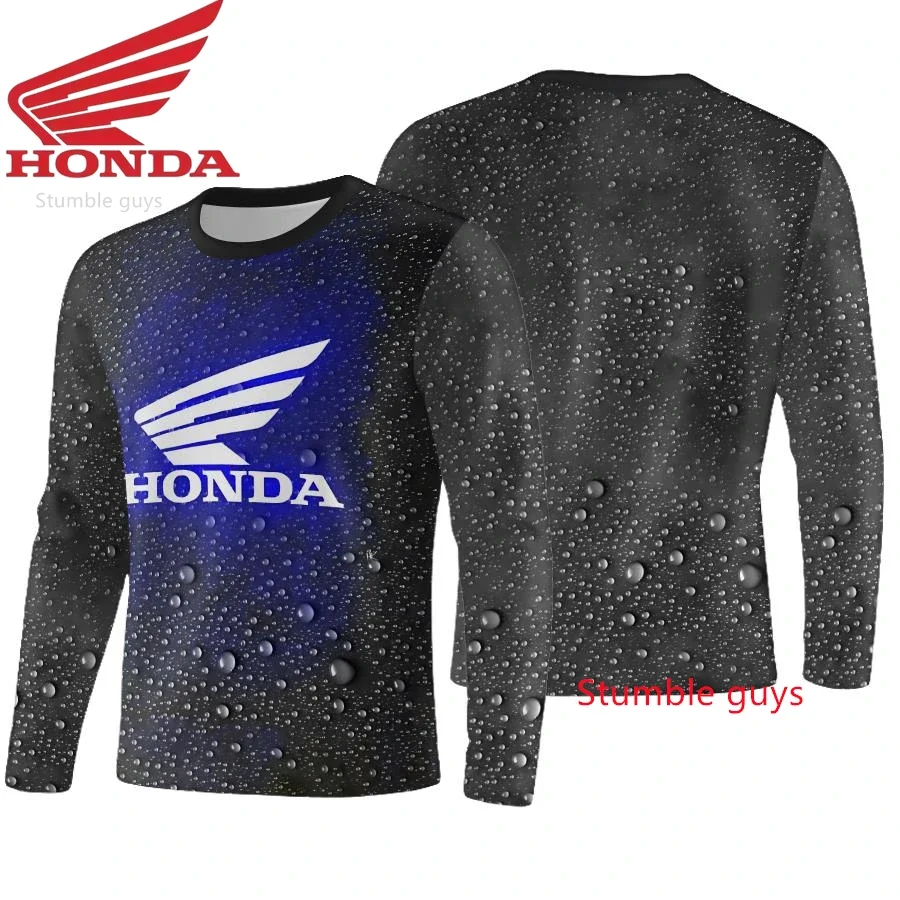 

Honda Men Long Sleeve T-Shirt Spring Autumn Casual Women Clothes Motorcycle Fashion Tee​