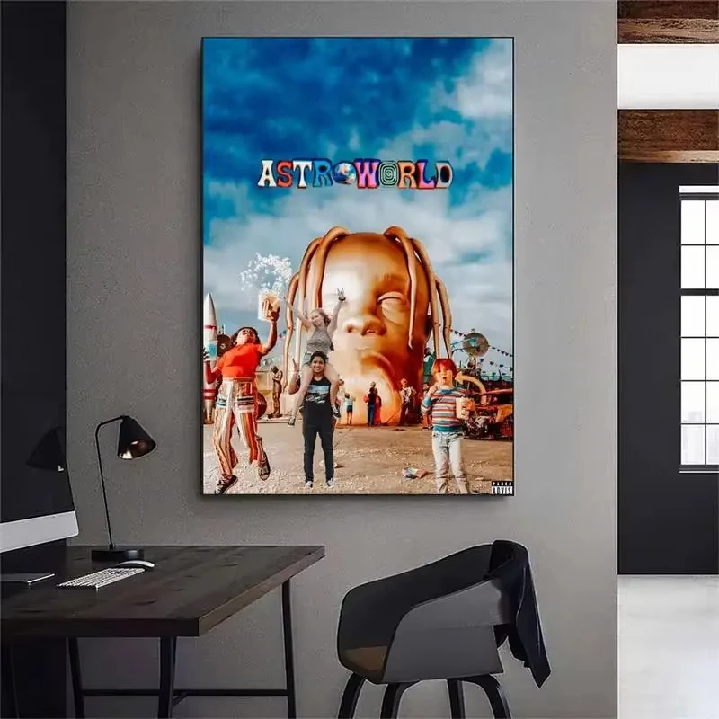 Travis Scott Rapper JACKBOYS POSTER Poster Prints Wall Pictures Living Room Home Decoration