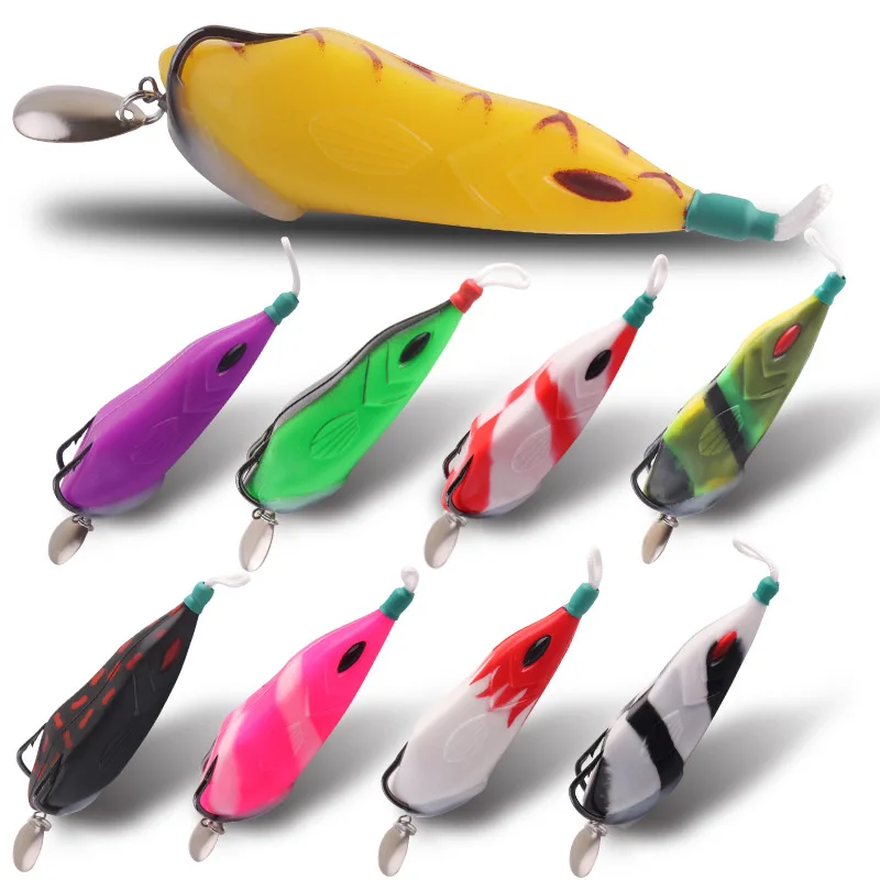 

Flying Fish Modified Frog 15g Upward Blood Groove Double Hook Lure Set Long Cast Fishing Gear