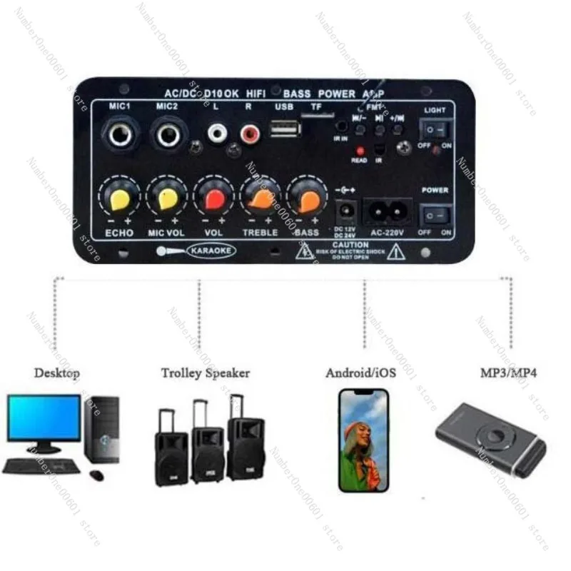 Bluetooth Digital D10 Amplifier Board for Home Karaoke, Outdoor, and Car Use