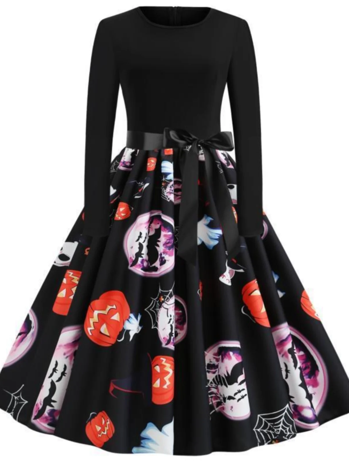 loween Cosplay Costume Props Fancy Pumpkin Women's Dr Cleanfit 45 Deee Slant Cut mid High Waist A-Line Skirt Dr