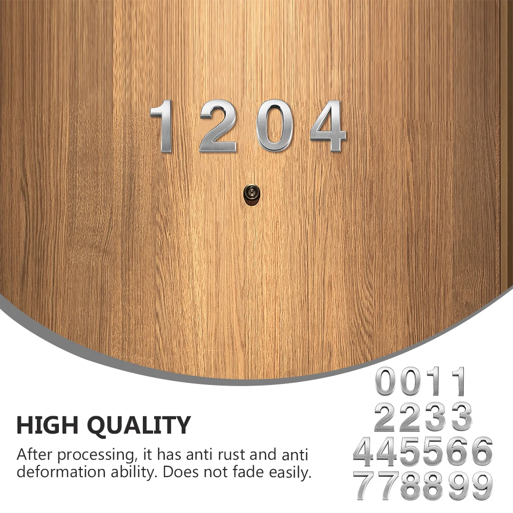 

20Pcs House Numbers 3D Digital Imitation Metal Number Set Durable ABS Anti-Rust Self-Stick for Door Apartment Mailbox Room Sign