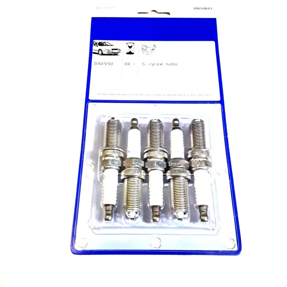 

New Engine Spark Plug Set 5Cylinder Non-Turbo OEM 30650843 for Volvo C30 C70 S40 V50