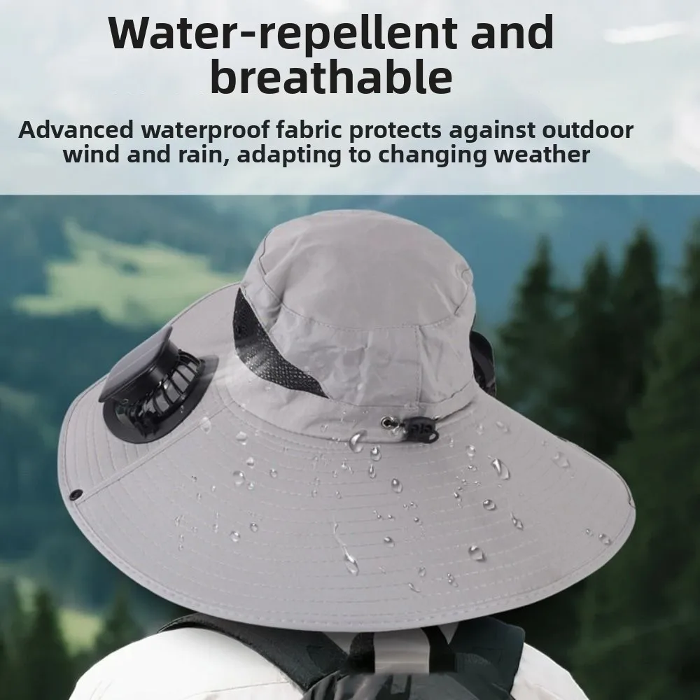Dual Fan Solar Fan Hat 3 Speeds UV Protection Summer Fan Visor Cap Strong Wind Portable Cooling Fisherman Hat Outdoor Travel