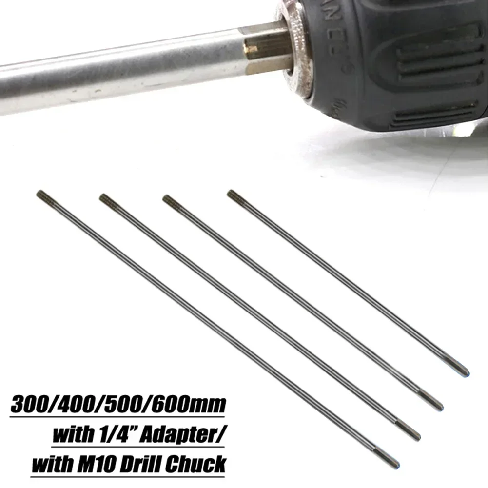 2 pz 300mm Estensione del Trapano Collegare Asta Da M10 A 6.35mm Adattatore Esagonale M10 Mandrino Per Foro Profondo parete Penetrazione Strumento