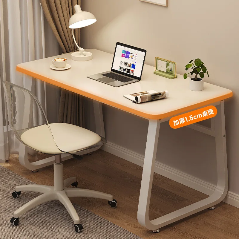 55 Inch Executive Desks, Large Office Computer Desk with Extra Thick Wooden Tabletop and Metal Frame, Simple Writing Table