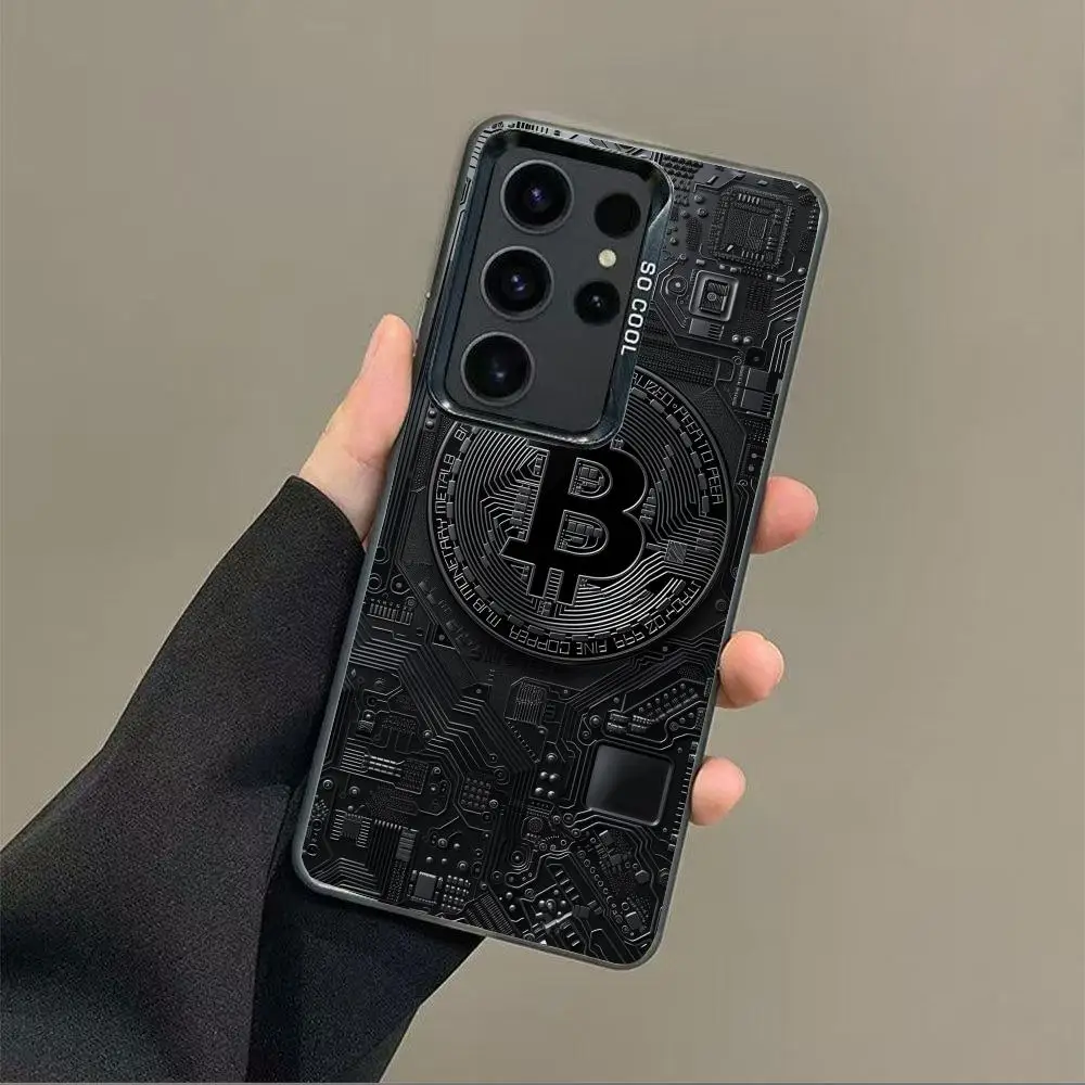 

Bitcoin pattern phone case suitable for Samsung S25 24 23 22 21 20 Plus/Ultra/FE anti drop and shockproof back cover