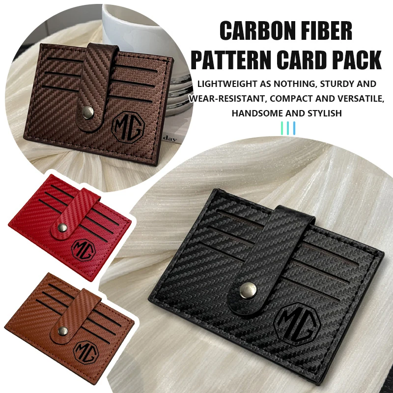 

Durable Carbon Fiber Card Pack PU Leather Card Storage Holder For MG GT 3 5 6 7 GS Pilot HS ZS ZX