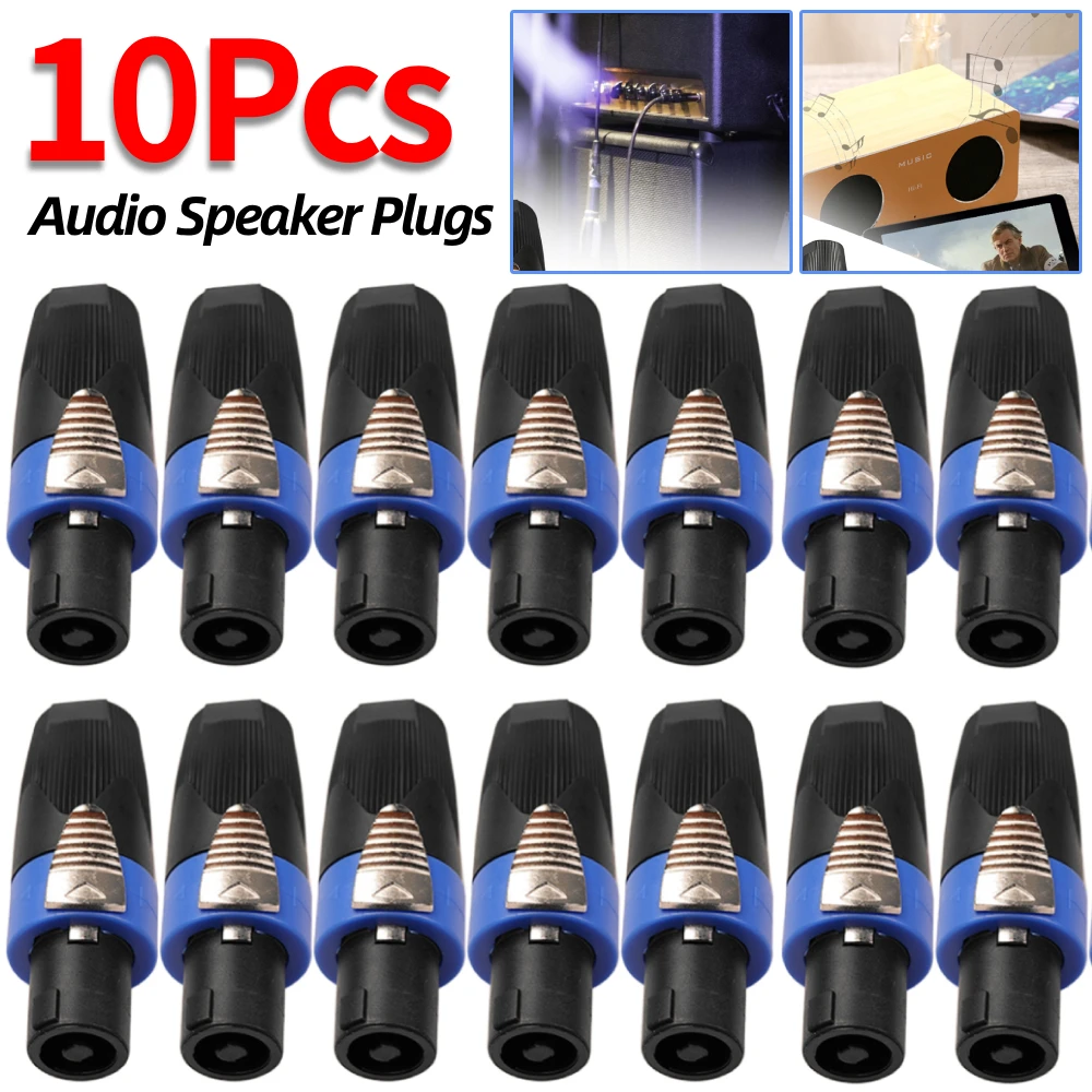 10Pcs 4 Pole Audio Speaker Connectors Plugs Twist Lock Rechargeable Portable Speaker Wireless for Neutrik Speakon NL4FC