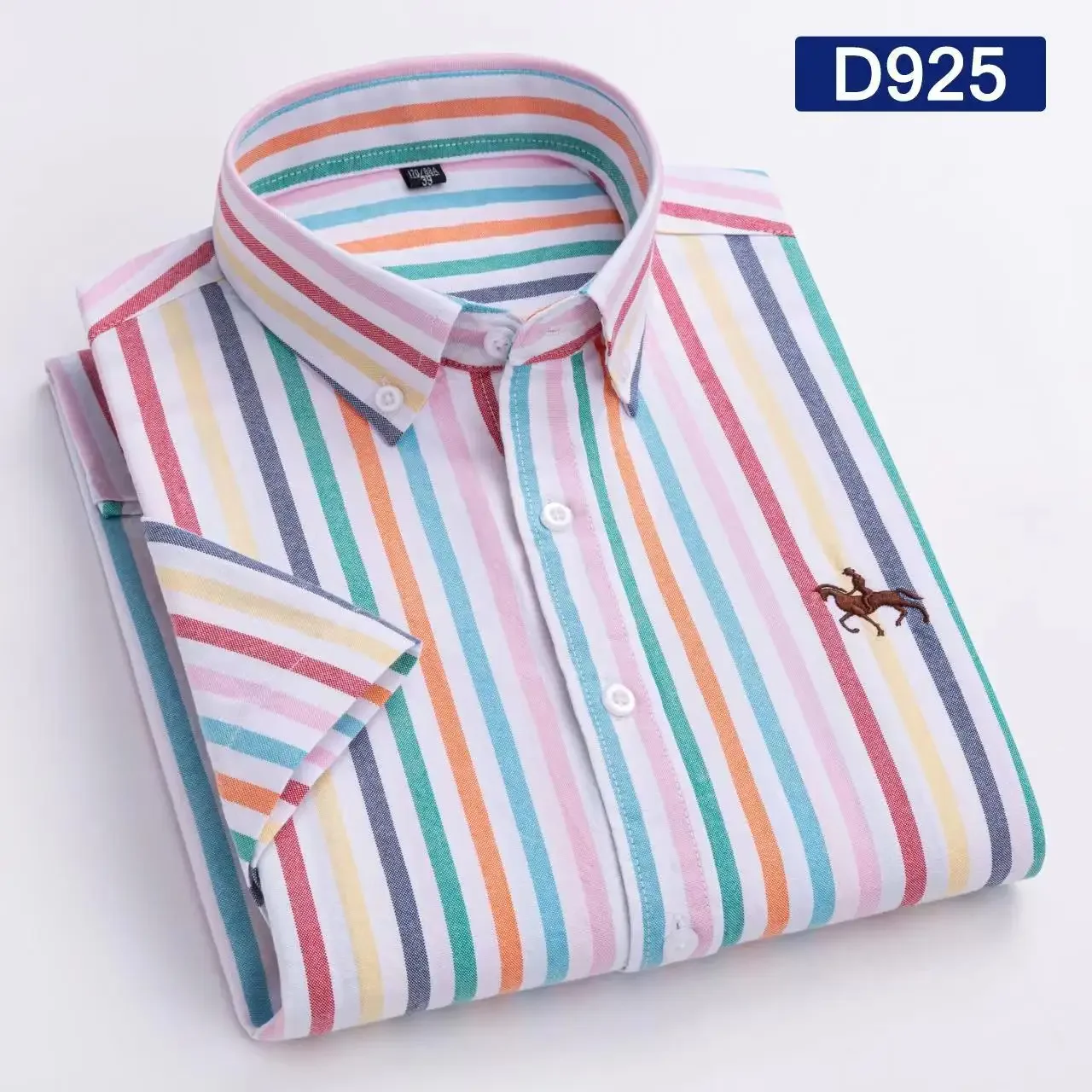 

New in shirt plus size summer short shirts for men 100%cotton Oxford slim fit formal plain shirt Casual office elegant clothes