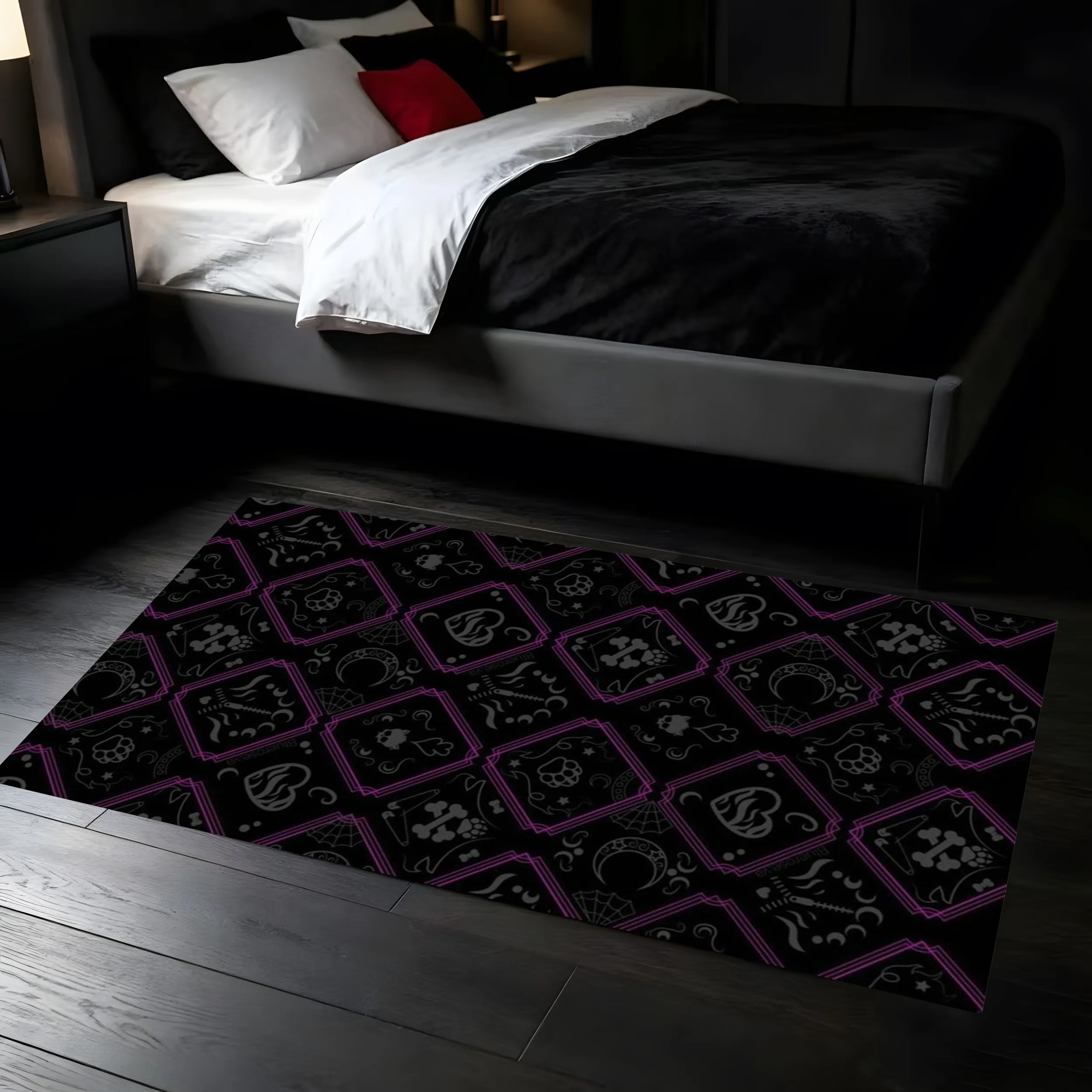 2D Carpet with Pumpkin Maple Leaf Bow and Heart Prints - a Warm and Comforting Style Perfect for a Thanksgiving Autumn