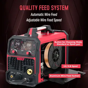 ACEWELDER 200A 鋁材 MIG 焊接機,附脈衝氣體保護、無氣 MIG 焊接、棒焊、點焊功能,110/220V 10 最佳銷售 焊接工具 - №6