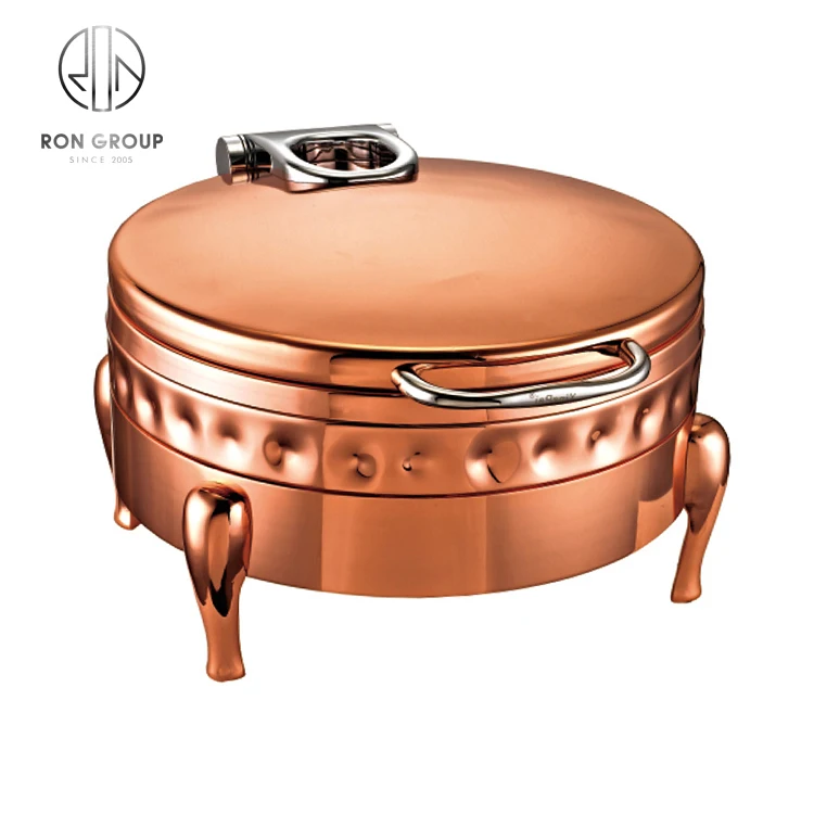 5 Star Hotel Restaurant Catering Equipment Round Stainless Steel Dlectric Buffet Food Warmer Chafing Dish Buffet Set