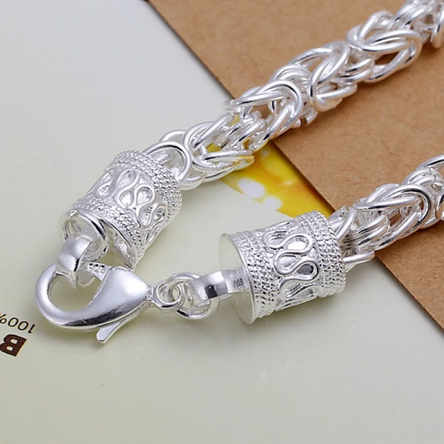 retro elements popular fashion 925 Sterling Silver Jewelry Women Men gift fine pretty Bracelets chain wedding free shipping 20cm
