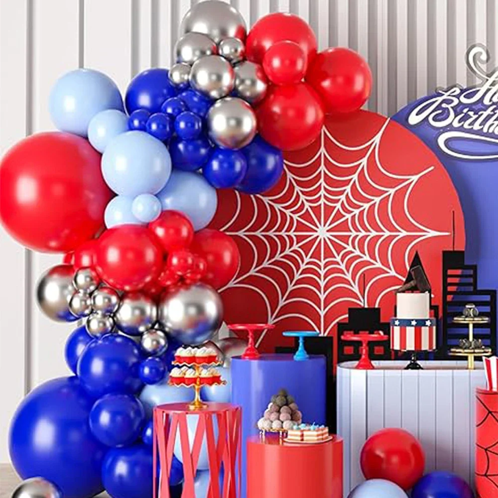 109-teiliges Rot-Blaues Spinnen-Ballon-Set Halloween-Party-Deko-Set Ballon-Girlanden-Bogen-Kit für Geisterhaus Geburtstag Karneval Party-Dekoration – Detail 3