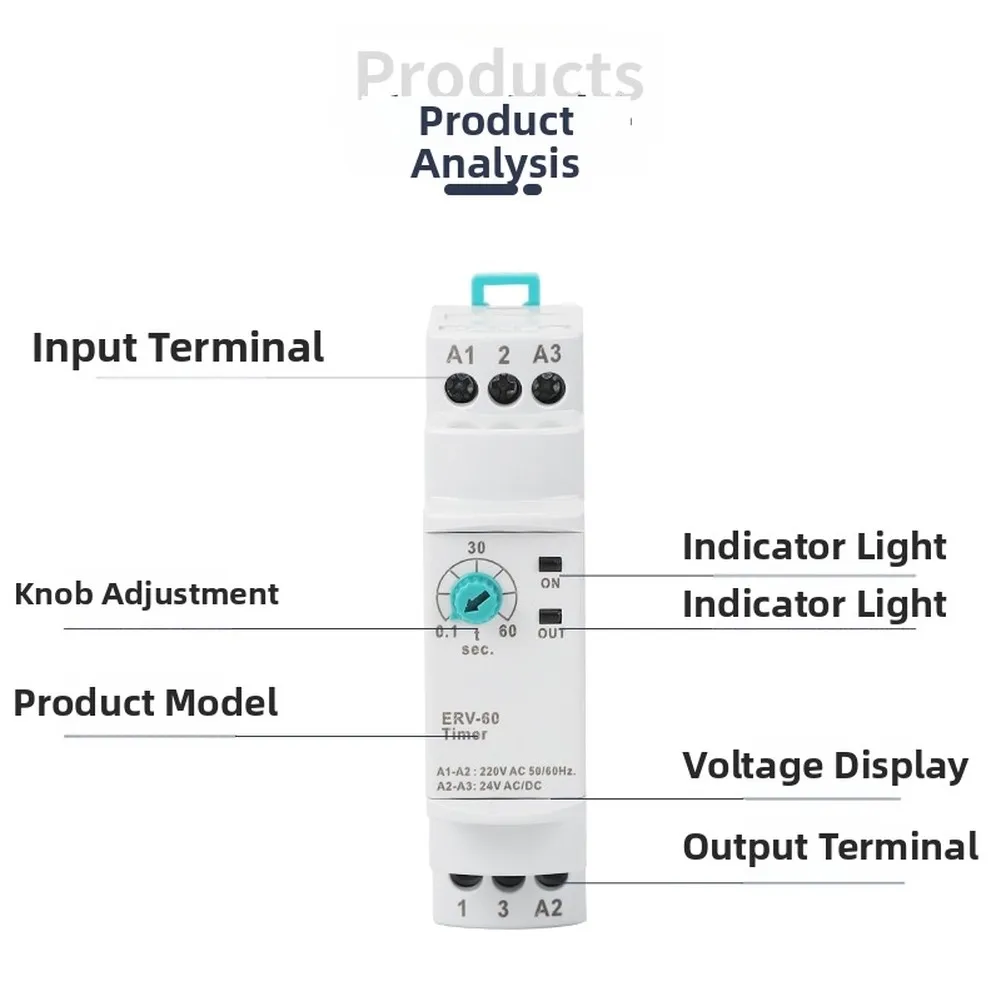 Rail Mount Timer AC220V Time Switch For Industrial Automation For Distribution Boxes Adjustable Time Delay Relay
