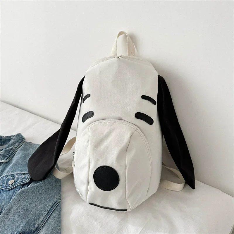 Lindo Anime Snoopy nueva moda Ins tela Oxford Simple gran capacidad viaje Casual estudiante mochila